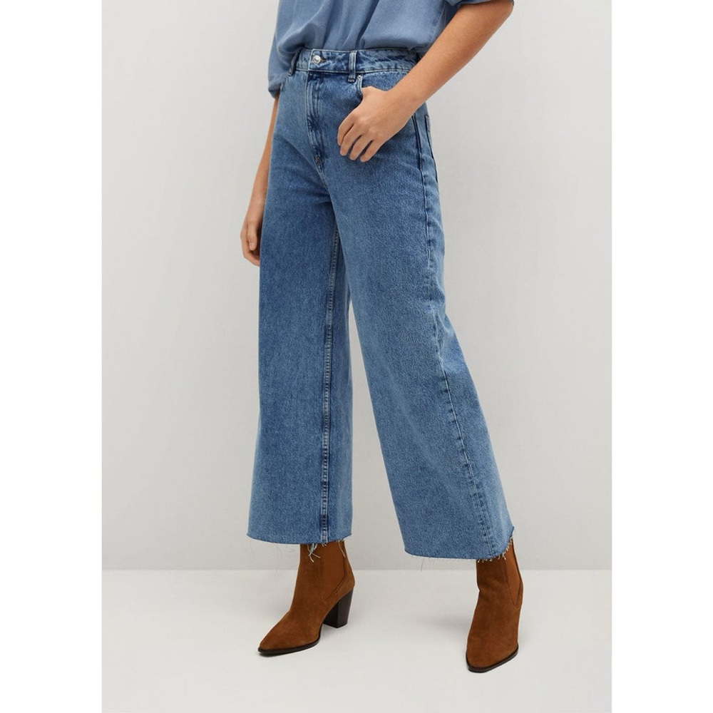 Mango Caroline Blue Wide-Leg Women Jeans